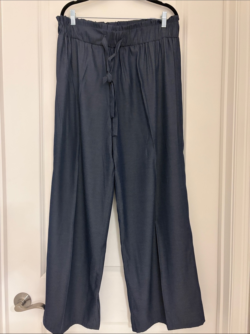 Wide Leg Drawstring Pants in Navy